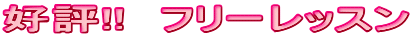好評!! フリーレッスン